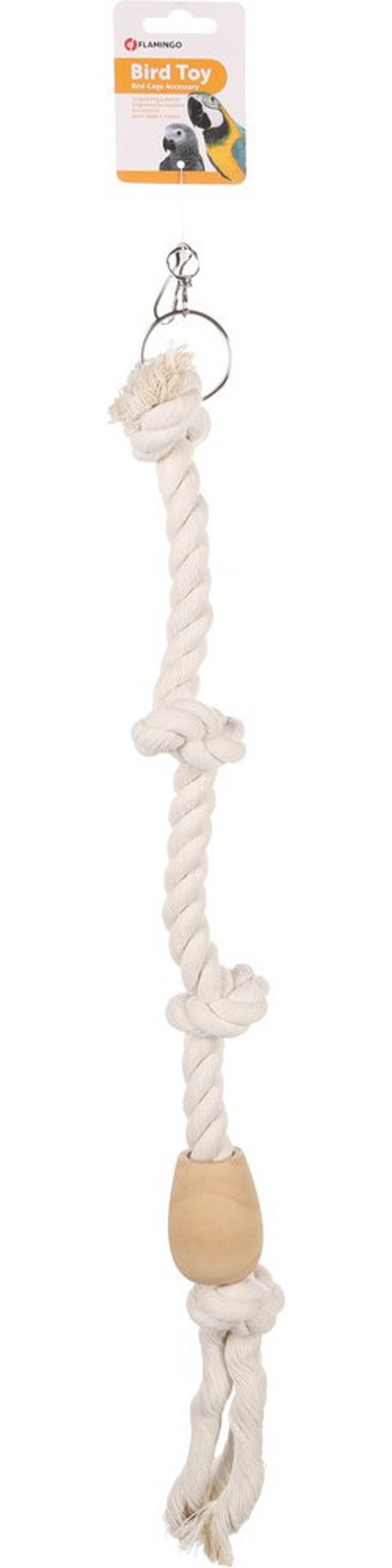 Flamingo f-108652 - Jouet pour oiseaux Cordon avec 4 noeudsÉcru