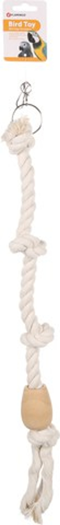 Flamingo f-108652 - Jouet pour oiseaux Cordon avec 4 noeudsÉcru