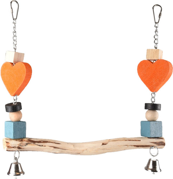 Flamingo f-110205 - Wooden Suspension Bridge Bird Swing with Bells