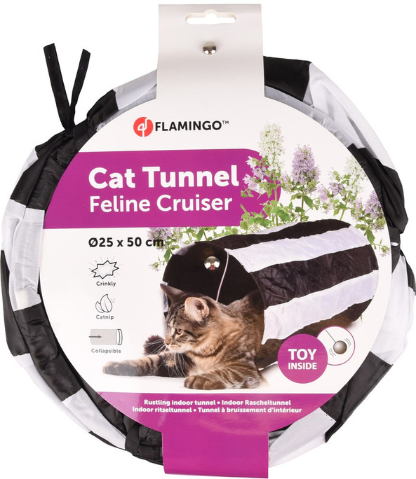 Flamingo f-33160 - Jouet Tunnel avec balle Blanc & Noir