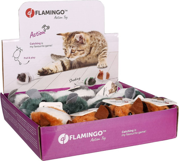 Flamingo f-46020 - Souris en Peluche pour Chats Chasseurs