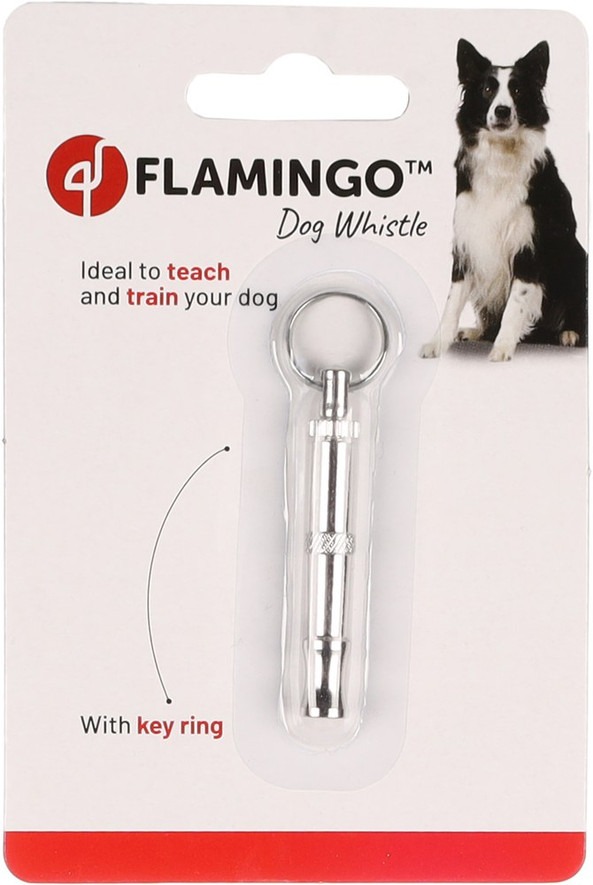 Flamingo f-47021 - Sifflet Canin Métallique Réglable avec Anneau