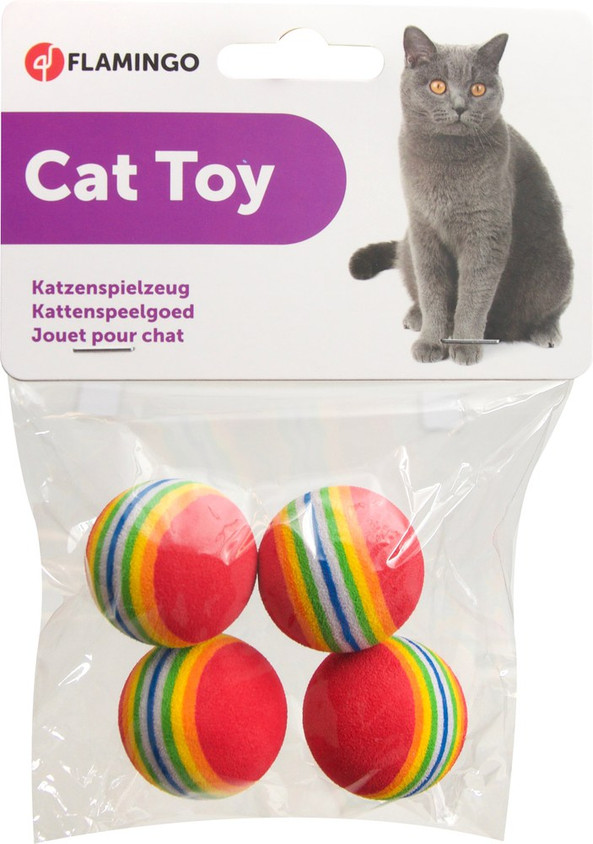 Flamingo f-46205 - Balle Arc-en-Ciel Douce pour Chat PS Dony
