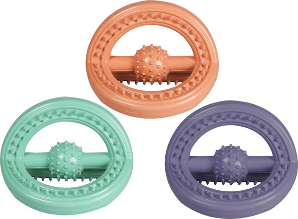 Flamingo f-501761 - Durable Triple Ring Dog Toy with Easy Grip Handles