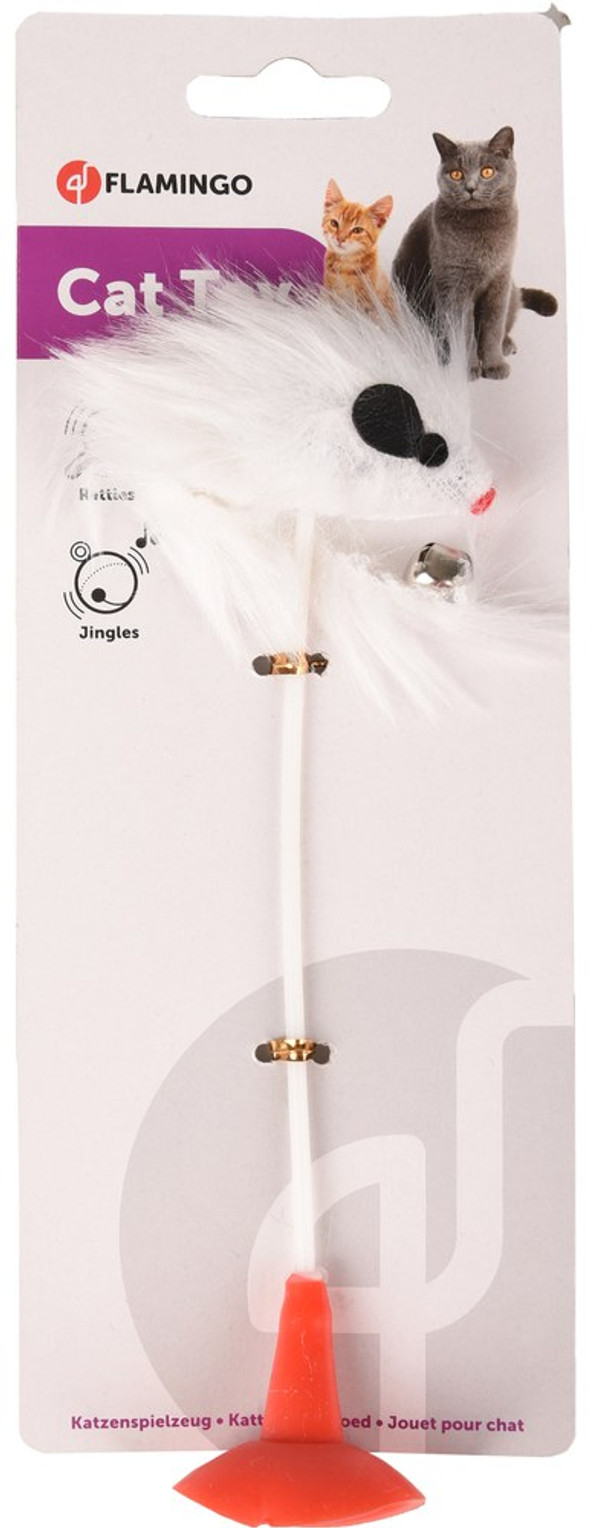 Flamingo f-502202 - Interactive Feather Mouse Cat Toy with Bell Stick