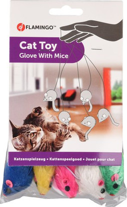 Flamingo f-501993 - Interactive Cat Play Glove with Mice
