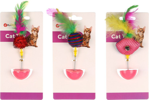 Flamingo f-501990 - Catnip-Infused Feather Wobble Toy for Cats