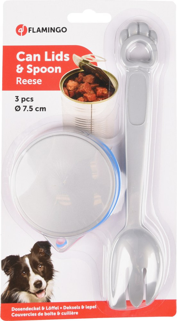 Flamingo f-504358 - Couvercle et cuillère Bleu & Gris & Rouge