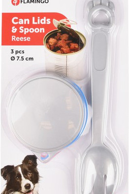 Flamingo f-504358 - Couvercle et cuillère Bleu & Gris & Rouge