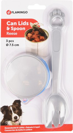 Flamingo f-504358 - Couvercle et cuillère Bleu & Gris & Rouge