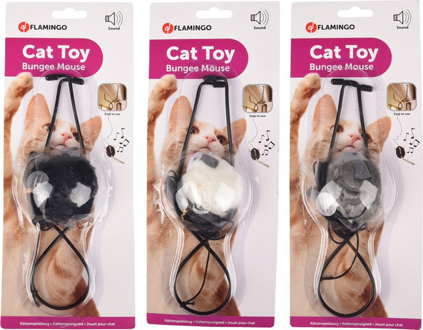 Flamingo f-504345 - Interactive Sound Mouse Cat Toy with Door Hook