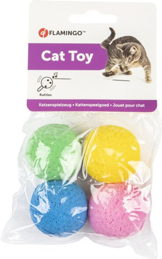 Flamingo f-504500 - Balles en Mousse Colorées pour Chats Heureux