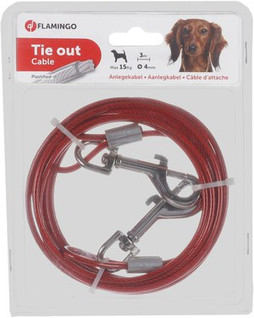 Flamingo f-506968 - Câble de Sécurité Rouge pour Chien en Promenade