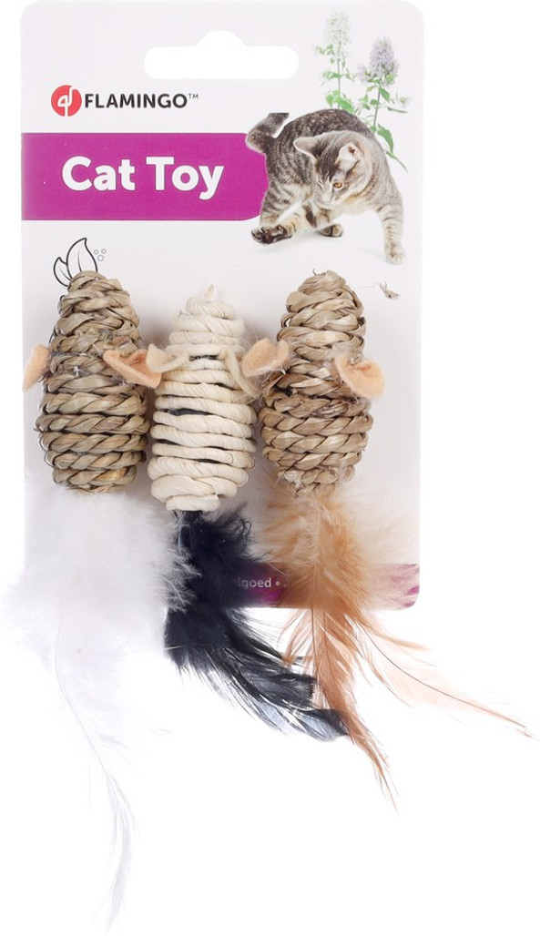 Flamingo f-511653 - Natural Sea Grass Cat Play Mice Set