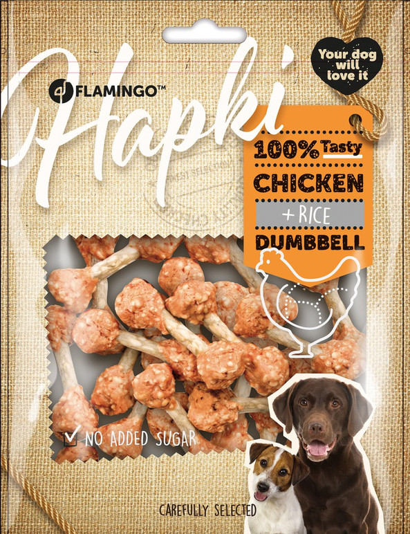 Flamingo f-512361 - Friandises Haltère avec poulet & Riz
