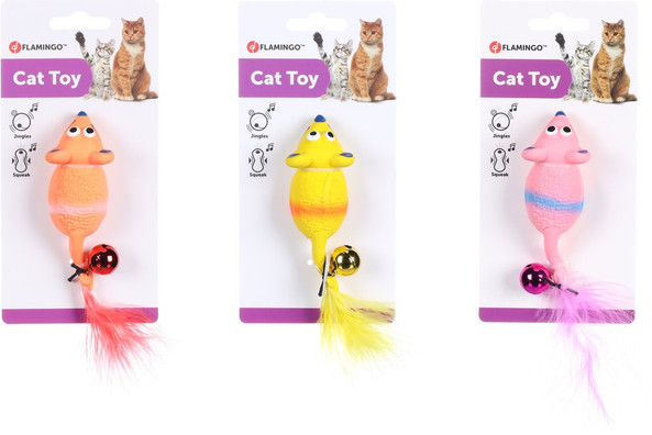 Flamingo f-512345 - Colorful Cat Play Mice with Bells