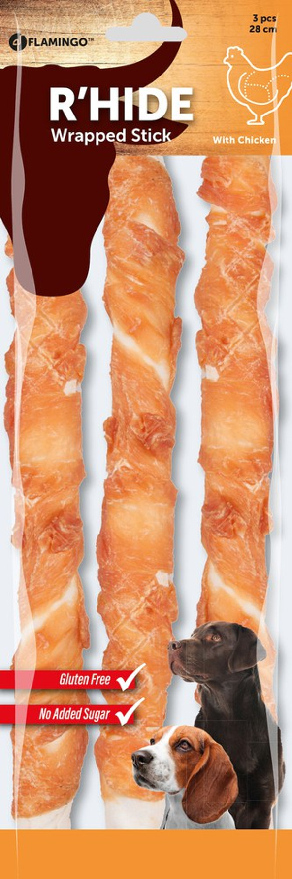 Flamingo f-514535 - Friandises Bâtonavec poulet 28cm 93gr / 3 pcs 280gr