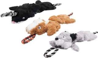 Flamingo f-515135 - Jouet Moufette & Vache & Renard avec corde