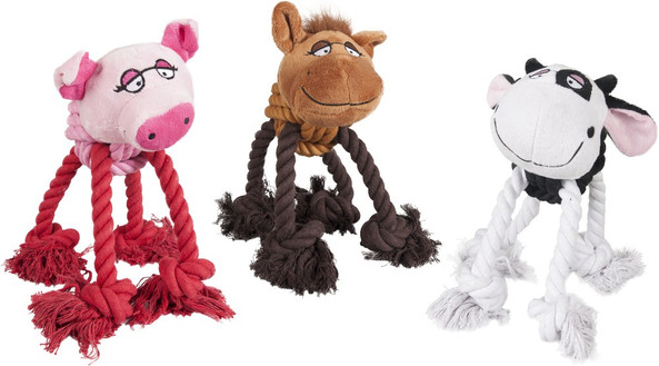 Flamingo f-515136 - Jouet Vache & Cochon & Cheval avec corde