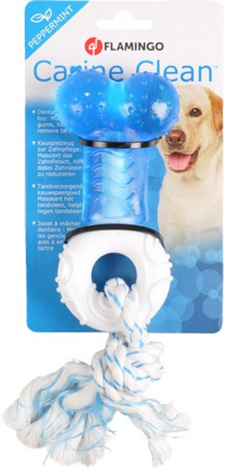 Flamingo f-516794 - Jouet Canine Clean Os avec corde avec goût de menthe
