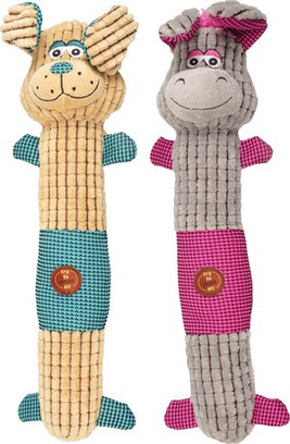 Flamingo f-517242 - Squeaky Dog & Donkey Plush Playmates