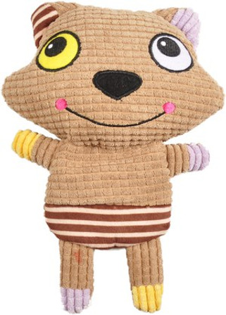 Flamingo f-517011 - Plush Corduroy Fox Dog Toy for Quiet Playtime