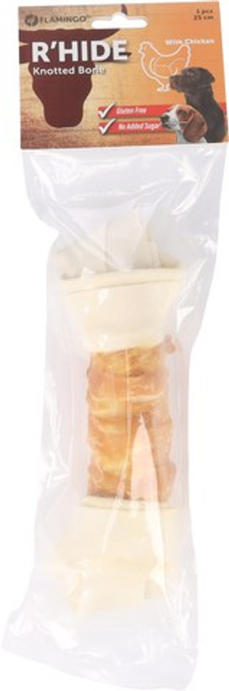 Flamingo f-516889 - Friandises Noué Os Blanc avec poulet 25cm 220gr