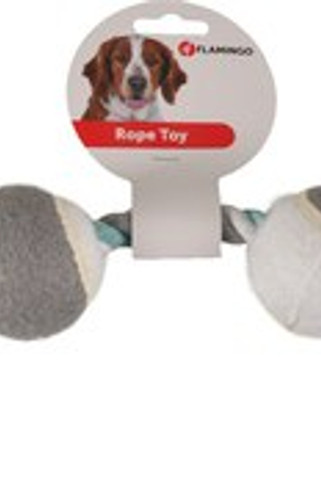 Flamingo f-517279 - Jouet Cordon Duo tennis avec 2 noeuds menthe