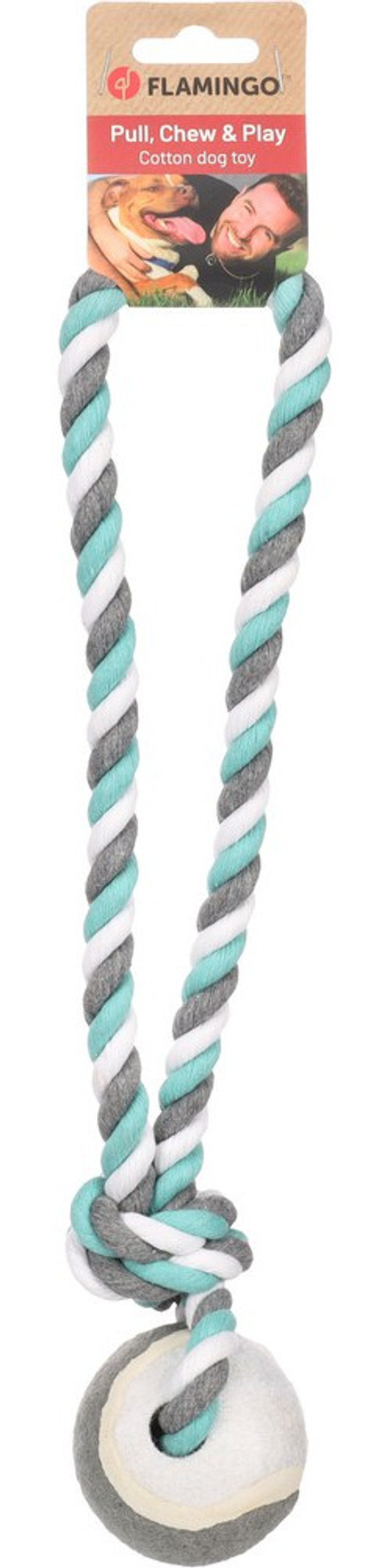 Flamingo f-517277 - Jouet Corde à tirer avec balle menthe