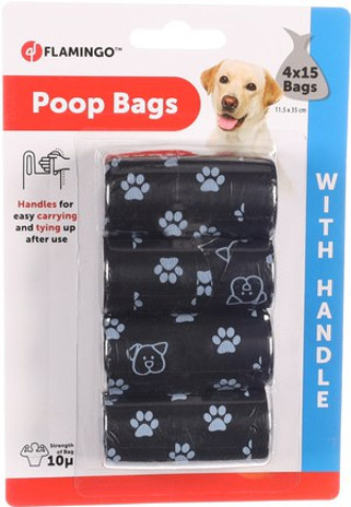 Flamingo f-517570 - Sacs à Déjections avec Poignées Pratiques