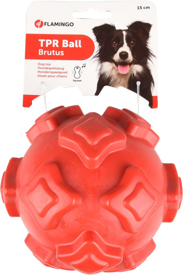 Flamingo f-518197 - Durable Squeaky Rubber Fetch Ball for Dogs