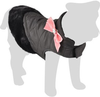 Flamingo f-518524 - Chic Quilted Fleece Dog Jacket with Bow