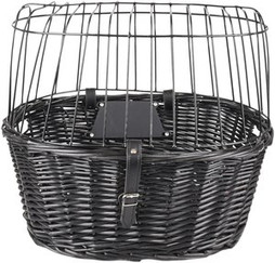 Flamingo f-518624 - Willow Wood Dog Bike Basket with Safety Dome