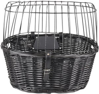 Flamingo f-518624 - Willow Wood Dog Bike Basket with Safety Dome