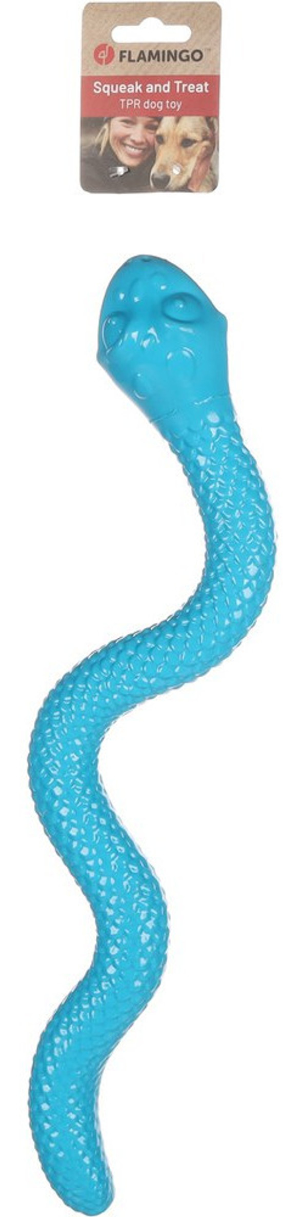 Flamingo f-519437 - Treat-Filled TPR Snake Toy for Dogs and Puppies