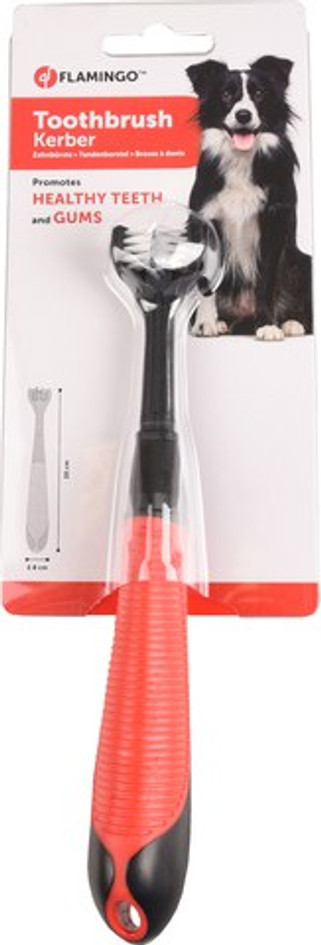 Flamingo f-519532 - Dual-Sided Quick Clean Dog Toothbrush