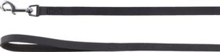 Flamingo f-5302864 - Memphis Black Leather Dog Leash with Chrome Hook