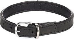 Flamingo f-5302184 - Premium Leather Dog Collar with Chrome Accents
