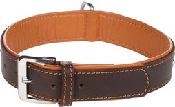 Flamingo f-5302139 - Buffalo Leather Chrome Rivet Dog Collar