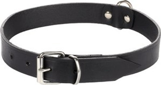 Flamingo f-5302074 - Premium Leather Dog Collar with Chrome Accents