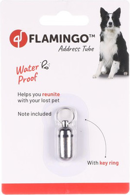Flamingo f-5315257 - Shiny Nickel Pet Collar Address Tag