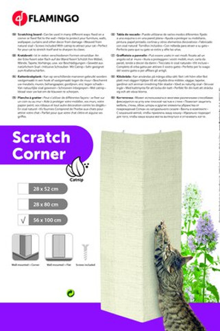 Flamingo f-5346817 - Compact Corner Cat Scratching Post with Catnip