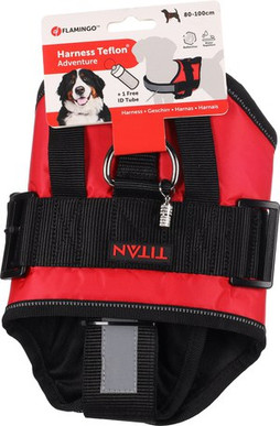 Flamingo f-5369694 - Harnais Confortable Rouge Réfléchissant pour Chiens