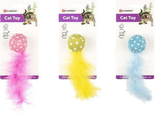 Flamingo f-560005 - Balle à Pois avec Queue Douce pour Chat