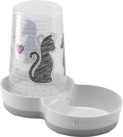 Flamingo f-560316 - Distributeur automatique deau et de nourriture Gris &