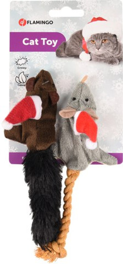 Flamingo f-560382 - Noël Jouet Souris Beige Brun Gris Rouge Blanc