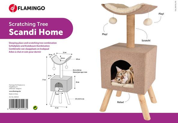 Flamingo f-560554 - Arbre à chat Beige & Naturel & Blanc