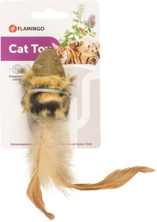 Flamingo f-560531 - Feathered Mouse Cat Toy with Weighted Tip
