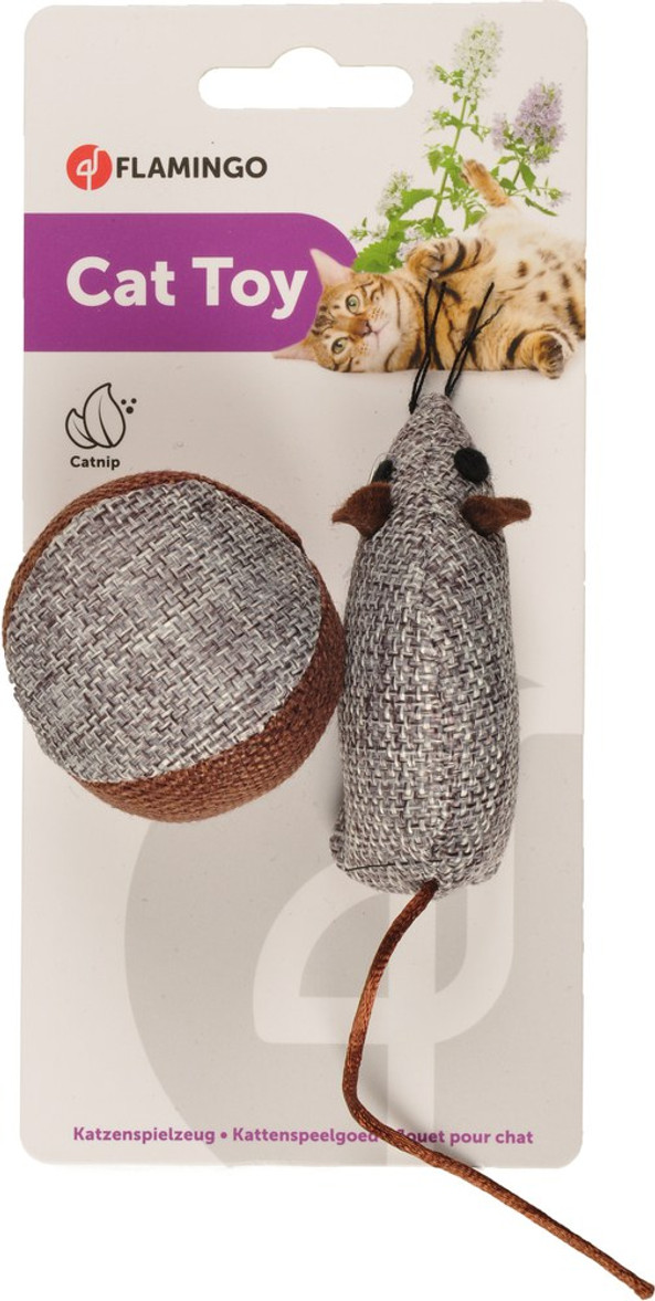 Flamingo f-560519 - Jouet Balle Souris Gris