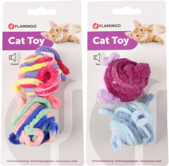 Flamingo f-560453 - Balles en Laine Amusantes pour Chats